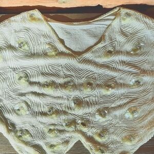 Beaded White Cape, Md/LG, V Neck